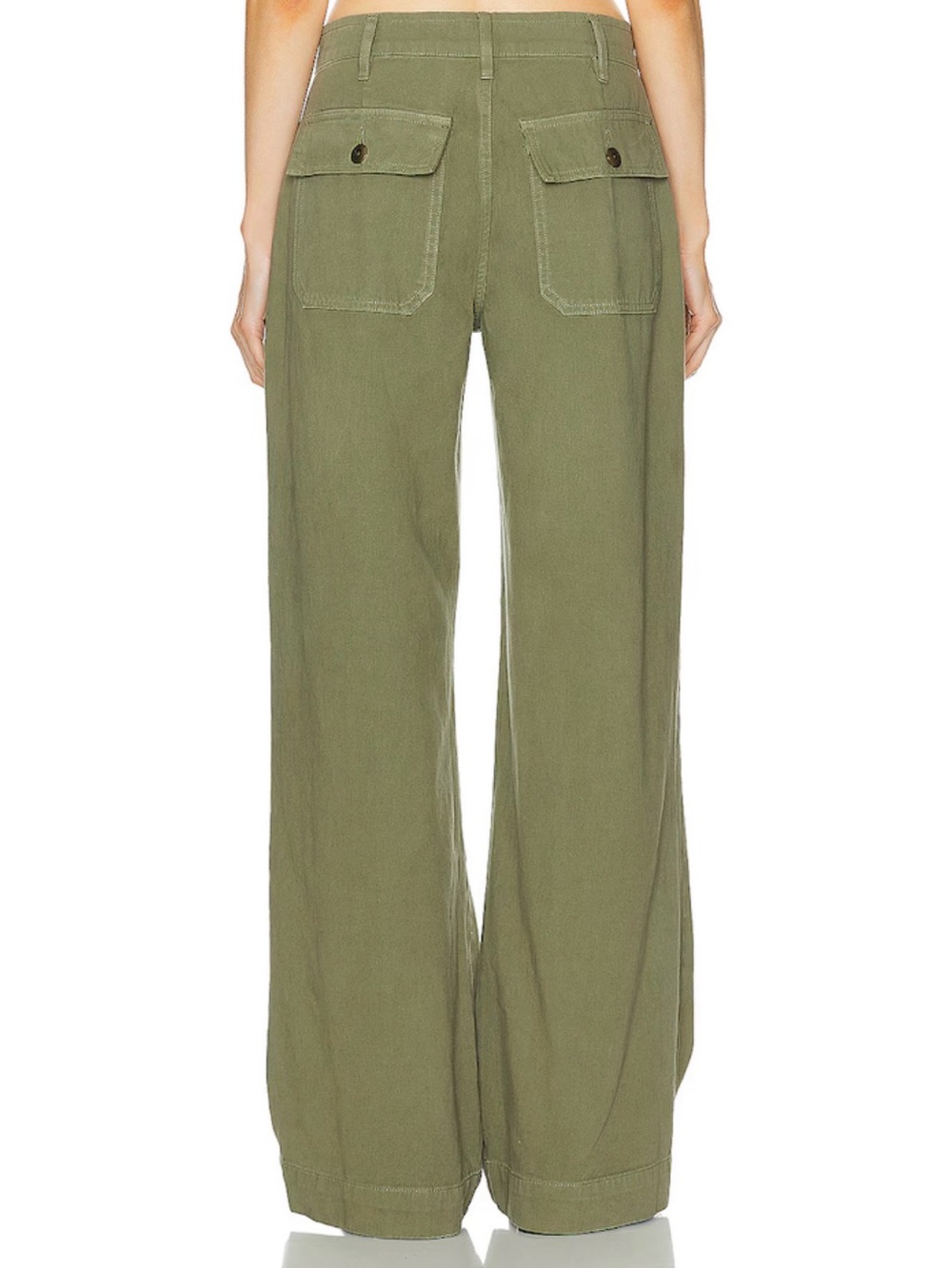 NWT RE/DONE Baker Pant Bayleaf Green Utility Wide Leg Size 24 MSRP $350 - Picture 2 of 6